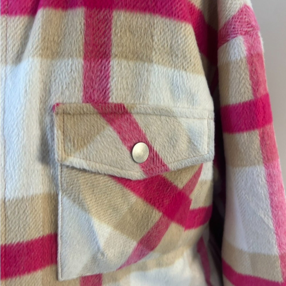 Monrow Pink and Cream Plaid Jacket - Picture 7 of 11